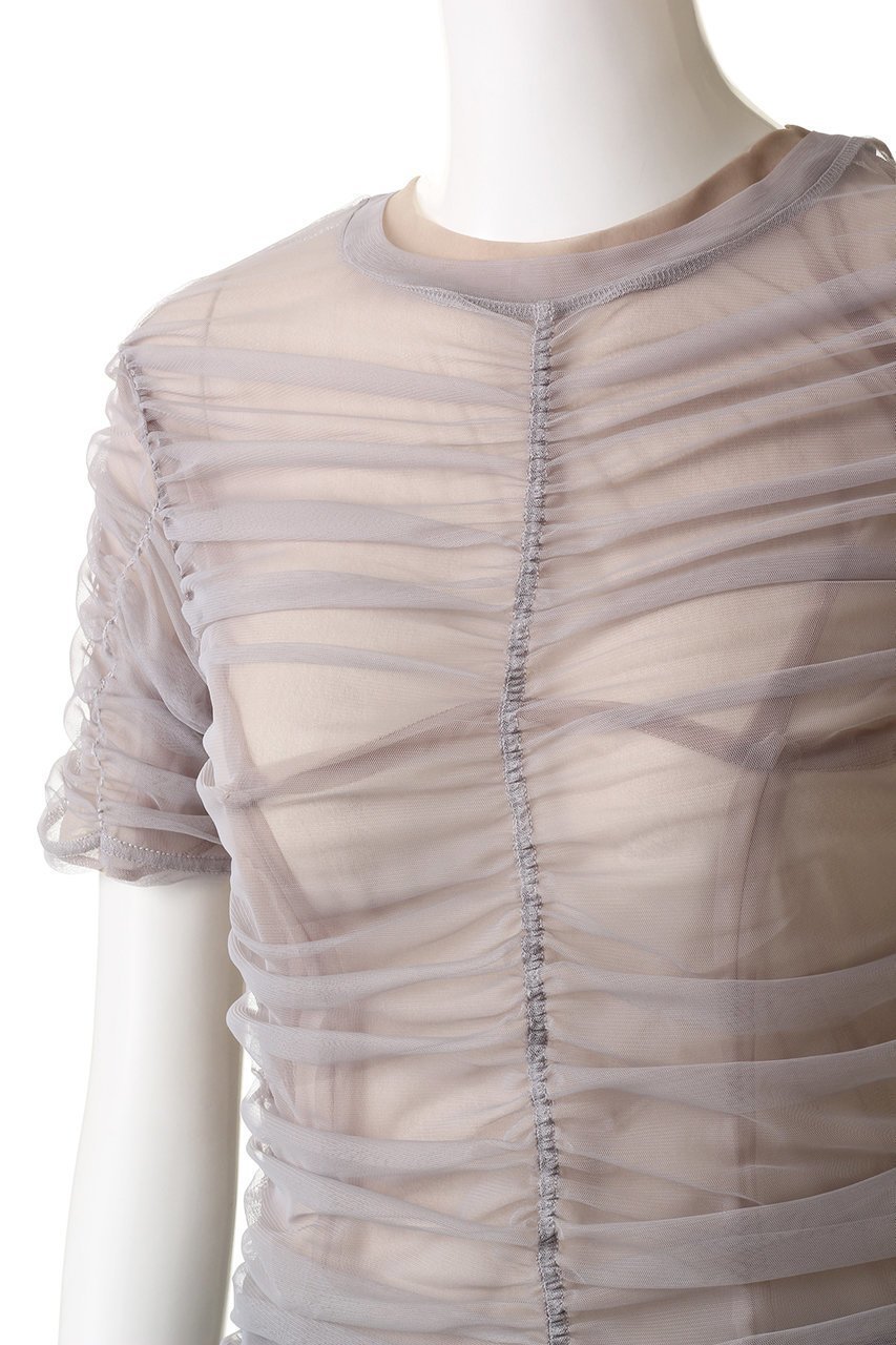 【プランク プロジェクト/PRANK PROJECT】のシースルーギャザーレイヤードトップ / See-Through Gathered Layered Top 人気、トレンドファッション・服の通販 founy(ファニー) 　ファッション　Fashion　レディースファッション　Fashion for Women　トップス・カットソー　Cut & Sew Tops　シャツ・ブラウス・オフィスカジュアル　Elegant Blouses & Button-Ups　ロングTシャツ・Tシャツ　Longline T-Shirts & Tees　カットソー・ベーシックTシャツ　Cut-and-Sewn Tops / Stretch Tees & Basics　インナー　Innerwear　カットソー　Cut and Sewn Top　シアー　Sheer, See-Through　ショート　Short, Short Length　スリーブ　Sleeve, Long Sleeve / Short Sleeve　タンブラー　Tumbler, Travel Mug　チュール　Tulip, Tulip Motif　夏　Summer　other-5|ID: prp329100003248080 ipo3291000000035837494