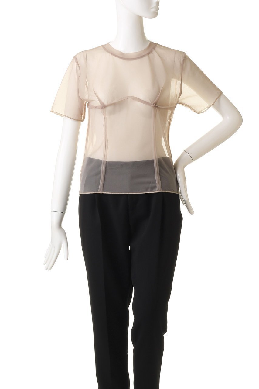 【プランク プロジェクト/PRANK PROJECT】のシースルーギャザーレイヤードトップ / See-Through Gathered Layered Top 人気、トレンドファッション・服の通販 founy(ファニー) 　ファッション　Fashion　レディースファッション　Fashion for Women　トップス・カットソー　Cut & Sew Tops　シャツ・ブラウス・オフィスカジュアル　Elegant Blouses & Button-Ups　ロングTシャツ・Tシャツ　Longline T-Shirts & Tees　カットソー・ベーシックTシャツ　Cut-and-Sewn Tops / Stretch Tees & Basics　インナー　Innerwear　カットソー　Cut and Sewn Top　シアー　Sheer, See-Through　ショート　Short, Short Length　スリーブ　Sleeve, Long Sleeve / Short Sleeve　タンブラー　Tumbler, Travel Mug　チュール　Tulip, Tulip Motif　夏　Summer　other-8|ID: prp329100003248080 ipo3291000000035837502