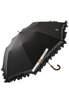 【ポロラルフローレン/POLO RALPH LAUREN】の晴雨兼用エンブロイダリーフリル楽折傘 ブラック|ID: prp329100003250049 ipo3291000000035941897