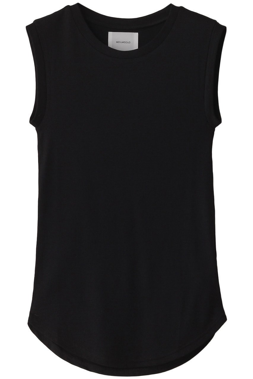 【ミディウミソリッド/MIDIUMISOLID】のrib tank top トップ インテリア・キッズ・メンズ・レディースファッション・服の通販 founy(ファニー) 　ファッション　Fashion　レディースファッション　WOMEN　トップス・カットソー　Tops/Tshirt　キャミソール / ノースリーブ　No Sleeves　シャツ/ブラウス　Shirts/Blouses　ロング / Tシャツ　T-Shirts　カットソー　Cut and Sewn　S/S・春夏　Ss・Spring/Summer　インナー　Inner　キャミソール　Camisole　シンプル　Simple　タンク　Tank　ファブリック　Fabric　フィット　Fit　夏　Summer　春　Spring　black|ID: prp329100003250051 ipo3291000000025996244