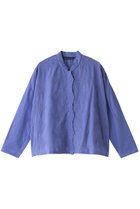 【ミズイロ インド/mizuiro ind】のlace stand collar wide shirt シャツ ブルー|ID:prp329100003254805