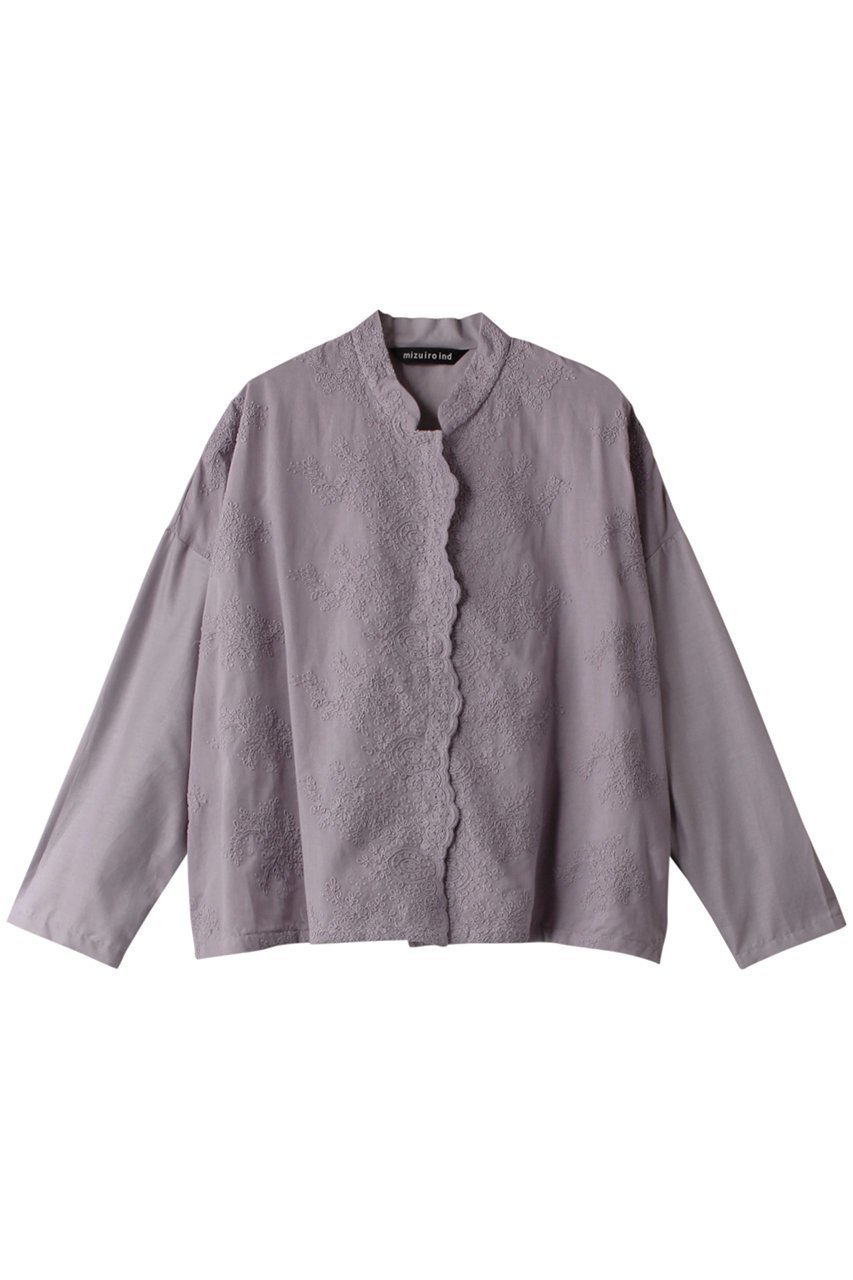 【ミズイロ インド/mizuiro ind】のlace stand collar wide shirt シャツ インテリア・キッズ・メンズ・レディースファッション・服の通販 founy(ファニー) ファッション Fashion レディースファッション Fashion for Women トップス・カットソー Cut & Sew Tops シャツ・ブラウス・オフィスカジュアル Elegant Blouses & Button-Ups シアー Sheer, See-Through スカラップ Scallop, Scalloped Edge スタンド Stand Collar, Upright Stand スリーブ Sleeve, Long Sleeve / Short Sleeve フロント Front, Front Design ロング Long, Long-Length パープル|ID: prp329100003254805 ipo3291000000032940516