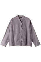 【ミズイロ インド/mizuiro ind】のlace stand collar wide shirt シャツ パープル|ID: prp329100003254805 ipo3291000000036726043