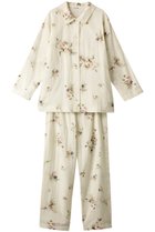 【イクコ/IKUKO】のダブルガーゼ花柄プリント襟付きパジャマ アイボリー|ID:prp329100003257332