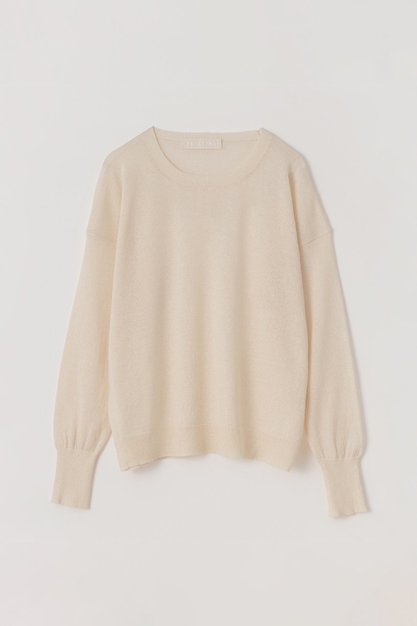 【プリスティン/PRISTINE】のペーパーコットンクルーネックプルオーバー 人気、トレンドファッション・服の通販 founy(ファニー) 　ファッション　Fashion　レディースファッション　WOMEN　トップス・カットソー　Tops/Tshirt　ニット　Knit Tops　プルオーバー　Pullover　シアー　Sheer　バランス　Balance　ペーパー　Paper　ロング　Long　エレガント 上品　Elegant　夏　Summer　春　Spring　S/S・春夏　Ss・Spring/Summer　秋　Autumn/Fall　other-6|ID: prp329100003265202 ipo3291000000031411843