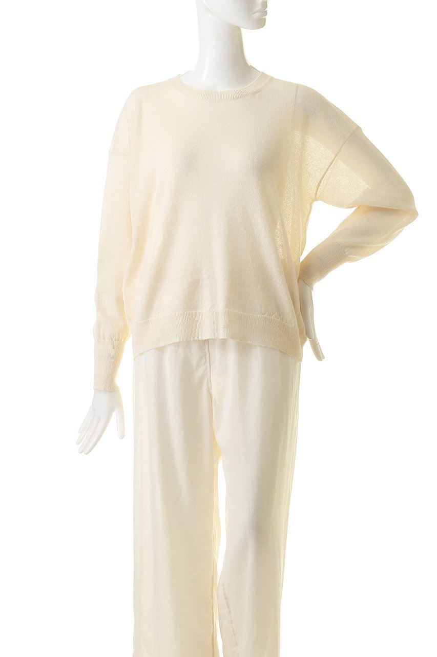 【プリスティン/PRISTINE】のペーパーコットンクルーネックプルオーバー 人気、トレンドファッション・服の通販 founy(ファニー) 　ファッション　Fashion　レディースファッション　Fashion for Women　トップス・カットソー　Cut & Sew Tops　ニット　Knit Tops & Sweaters　カジュアルプルオーバー・ニットトップス　Pullovers & Knit Tops / Casual Pullovers　シアー　Sheer, See-Through　バランス　Balance, Style Balance　ペーパー　Paper, Kraft Paper　ロング　Long, Long-Length　エレガント 上品　Elegant　夏　Summer　春　Spring　S/S・春夏　SS, Spring/Summer, Warm Season　秋　Autumn　other-2|ID: prp329100003265202 ipo3291000000036688205