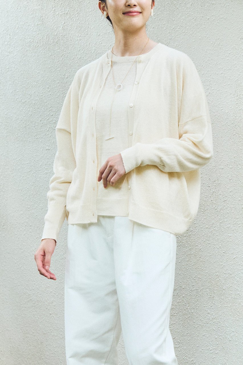 【プリスティン/PRISTINE】のペーパーコットンクルーネックカーディガン 人気、トレンドファッション・服の通販 founy(ファニー) 　ファッション　Fashion　レディースファッション　WOMEN　トップス・カットソー　Tops/Tshirt　ニット　Knit Tops　カーディガン　Cardigans　カーディガン　Cardigan　シアー　Sheer　ペーパー　Paper　リラックス　Relax　ロング　Long　エレガント 上品　Elegant　夏　Summer　春　Spring　S/S・春夏　Ss・Spring/Summer　秋　Autumn/Fall　other-6|ID: prp329100003265203 ipo3291000000031411855
