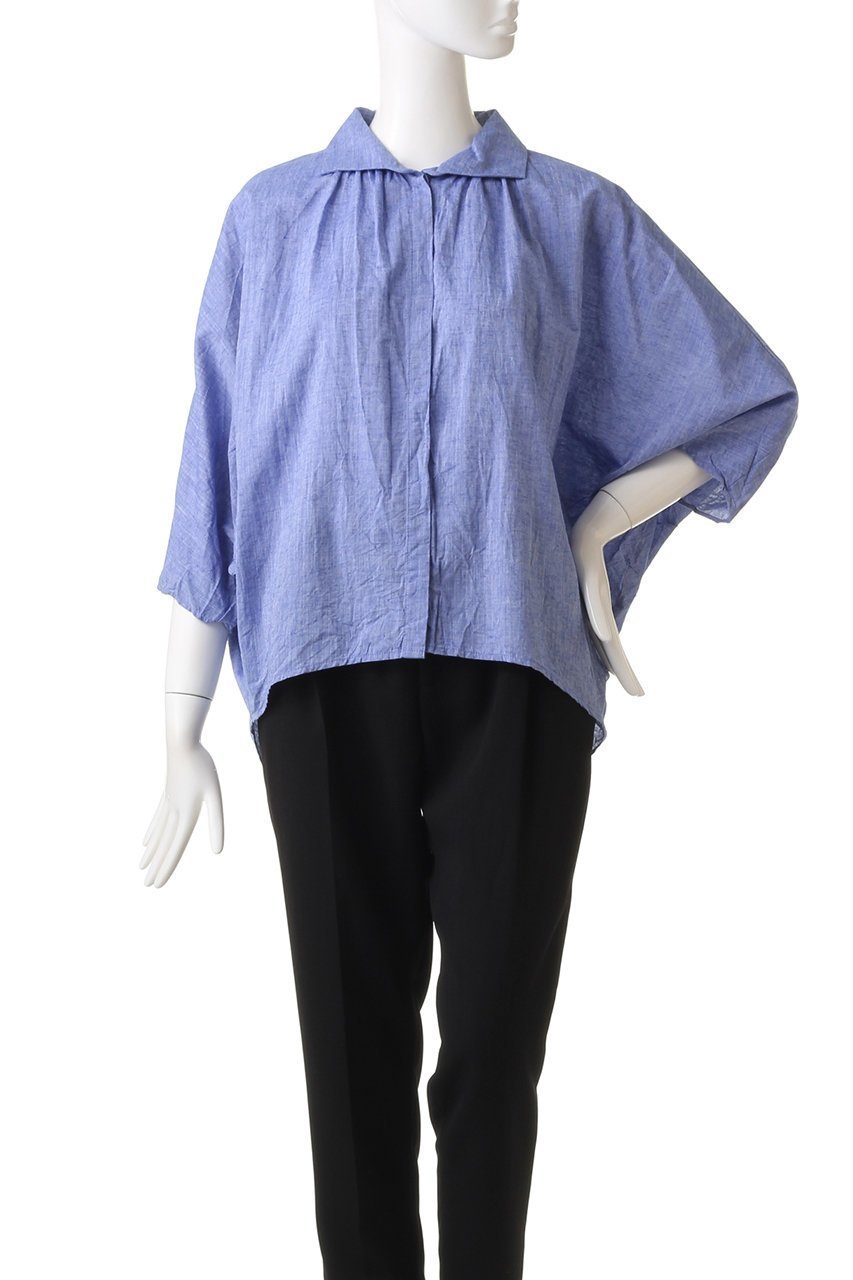 【ミズイロ インド/mizuiro ind】のgatherd dolman shirt シャツ 人気、トレンドファッション・服の通販 founy(ファニー) 　ファッション　Fashion　レディースファッション　Fashion for Women　トップス・カットソー　Cut & Sew Tops　シャツ・ブラウス・オフィスカジュアル　Elegant Blouses & Button-Ups　スリーブ　Sleeve, Long Sleeve / Short Sleeve　リネン　Linen, Linen Fabric　ロング　Long, Long-Length　夏　Summer　春　Spring　S/S・春夏　SS, Spring/Summer, Warm Season　other-2|ID: prp329100003266952 ipo3291000000032941120