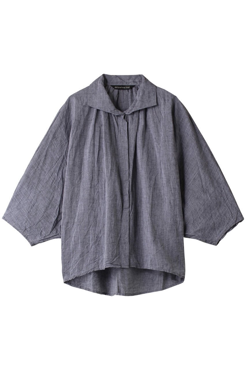 【ミズイロ インド/mizuiro ind】のgatherd dolman shirt シャツ インテリア・キッズ・メンズ・レディースファッション・服の通販 founy(ファニー) ファッション Fashion レディースファッション Fashion for Women トップス・カットソー Cut & Sew Tops シャツ・ブラウス・オフィスカジュアル Elegant Blouses & Button-Ups スリーブ Sleeve, Long Sleeve / Short Sleeve リネン Linen, Linen Fabric ロング Long, Long-Length 夏 Summer 春 Spring S/S・春夏 SS, Spring/Summer, Warm Season グレー|ID: prp329100003266952 ipo3291000000036783779