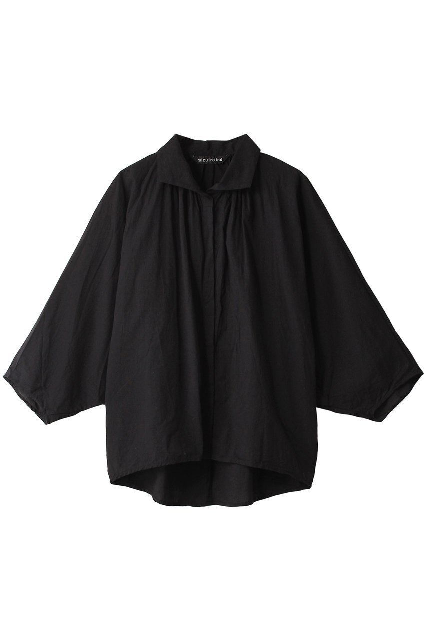 【ミズイロ インド/mizuiro ind】のgatherd dolman shirt シャツ インテリア・キッズ・メンズ・レディースファッション・服の通販 founy(ファニー) ファッション Fashion レディースファッション Fashion for Women トップス・カットソー Cut & Sew Tops シャツ・ブラウス・オフィスカジュアル Elegant Blouses & Button-Ups スリーブ Sleeve, Long Sleeve / Short Sleeve リネン Linen, Linen Fabric ロング Long, Long-Length 夏 Summer 春 Spring S/S・春夏 SS, Spring/Summer, Warm Season ブラック|ID: prp329100003266952 ipo3291000000036783780