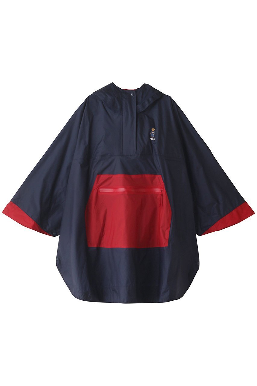 【ポロラルフローレン/POLO RALPH LAUREN】の透湿撥水カラーブロックポンチョ インテリア・キッズ・メンズ・レディースファッション・服の通販 founy(ファニー) 　ファッション　Fashion　レディースファッション　Fashion for Women　アウター　Coat / Outerwear Collection　コート・ロングコート・ピーコート　Long Coats, Peacoats & More　ポンチョ・ケープコート　Ponchos & Capes　アウトドア　Outdoor Clothing　プリント　Print, Printed Pattern　ポケット　Pocket, Pocket Detail　旅行　Travel　ネイビーブルー|ID: prp329100003266979 ipo3291000000032949730