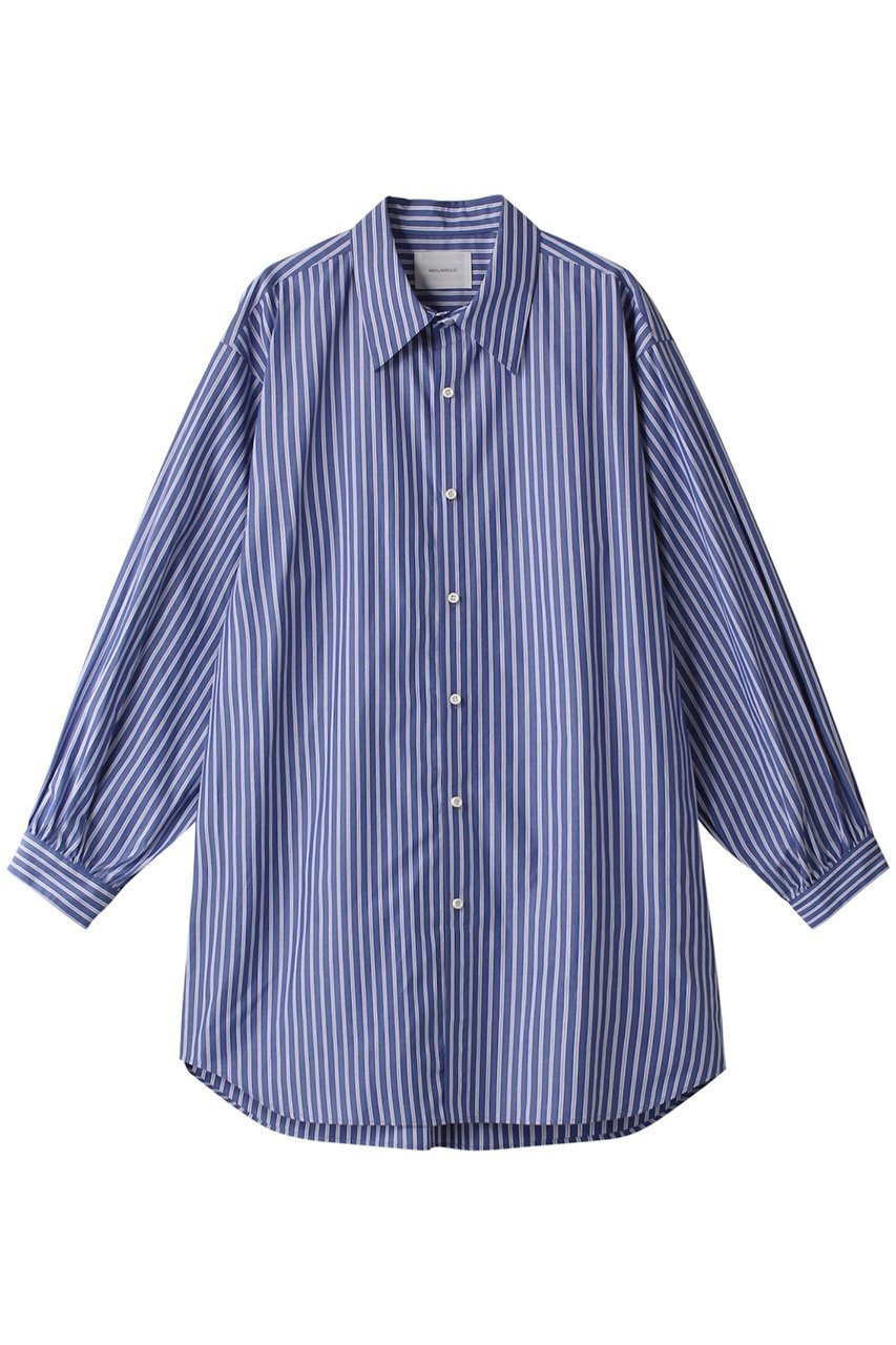 【ミディウミソリッド/MIDIUMISOLID】のbig A/H long shirt シャツ インテリア・キッズ・メンズ・レディースファッション・服の通販 founy(ファニー) ファッション Fashion レディースファッション Fashion for Women トップス・カットソー Cut & Sew Tops シャツ・ブラウス・オフィスカジュアル Elegant Blouses & Button-Ups スリーブ Sleeve, Long Sleeve / Short Sleeve ロング Long, Long-Length エレガント 上品 Elegant ブルーストライプ|ID: prp329100003269063 ipo3291000000032941173