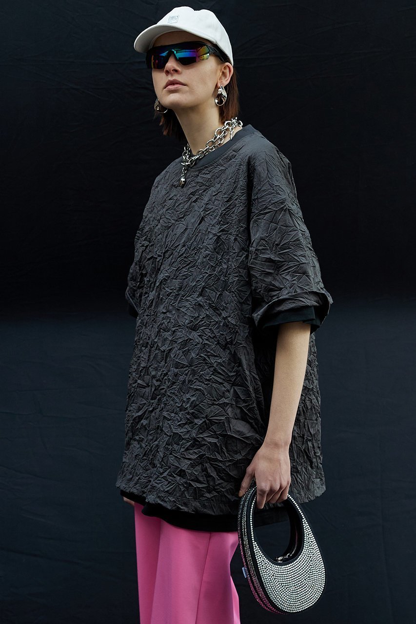 【プランク プロジェクト/PRANK PROJECT】の【UNISEX】ワッシャープリーツオーバートップ / Washed Pleated Over Top インテリア・キッズ・メンズ・レディースファッション・服の通販 founy(ファニー) 　ファッション　Fashion　レディースファッション　WOMEN　トップス・カットソー　Tops/Tshirt　シャツ/ブラウス　Shirts/Blouses　ロング / Tシャツ　T-Shirts　カットソー　Cut and Sewn　ユニセックス　Unisex　おすすめ　Recommend　ショート　Short　スリーブ　Sleeve　フレア　Flare　プリーツ　Pleats　人気　Popularity　C.GRY(チャコールグレー)|ID: prp329100003269117 ipo3291000000021889848