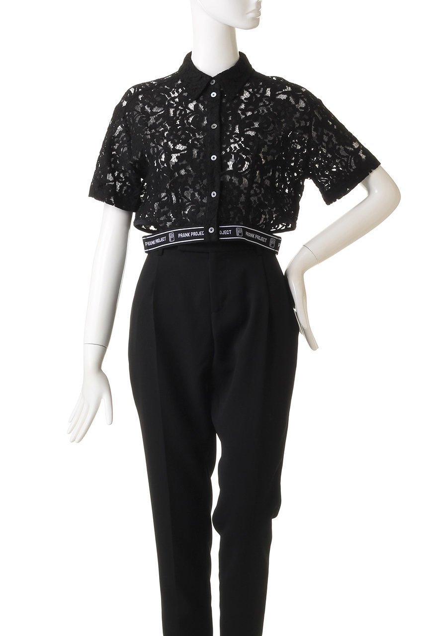 【プランク プロジェクト/PRANK PROJECT】のレースロゴバンドシャツ / Lace Logo Band Shirt 人気、トレンドファッション・服の通販 founy(ファニー) ファッション Fashion レディースファッション Fashion for Women トップス・カットソー Cut & Sew Tops シャツ・ブラウス・オフィスカジュアル Elegant Blouses & Button-Ups おすすめ Recommended / Our Picks インナー Innerwear ショート Short, Short Length スリーブ Sleeve, Long Sleeve / Short Sleeve ボトム Bottoms, Lower Wear メッシュ Mesh, Net Fabric レース Lace, Lace Fabric ワイド Wide, Wide Fit other-2|ID: prp329100003269118 ipo3291000000032937200