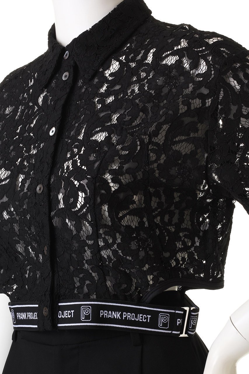 【プランク プロジェクト/PRANK PROJECT】のレースロゴバンドシャツ / Lace Logo Band Shirt 人気、トレンドファッション・服の通販 founy(ファニー) ファッション Fashion レディースファッション Fashion for Women トップス・カットソー Cut & Sew Tops シャツ・ブラウス・オフィスカジュアル Elegant Blouses & Button-Ups おすすめ Recommended / Our Picks インナー Innerwear ショート Short, Short Length スリーブ Sleeve, Long Sleeve / Short Sleeve ボトム Bottoms, Lower Wear メッシュ Mesh, Net Fabric レース Lace, Lace Fabric ワイド Wide, Wide Fit other-5|ID: prp329100003269118 ipo3291000000032937226