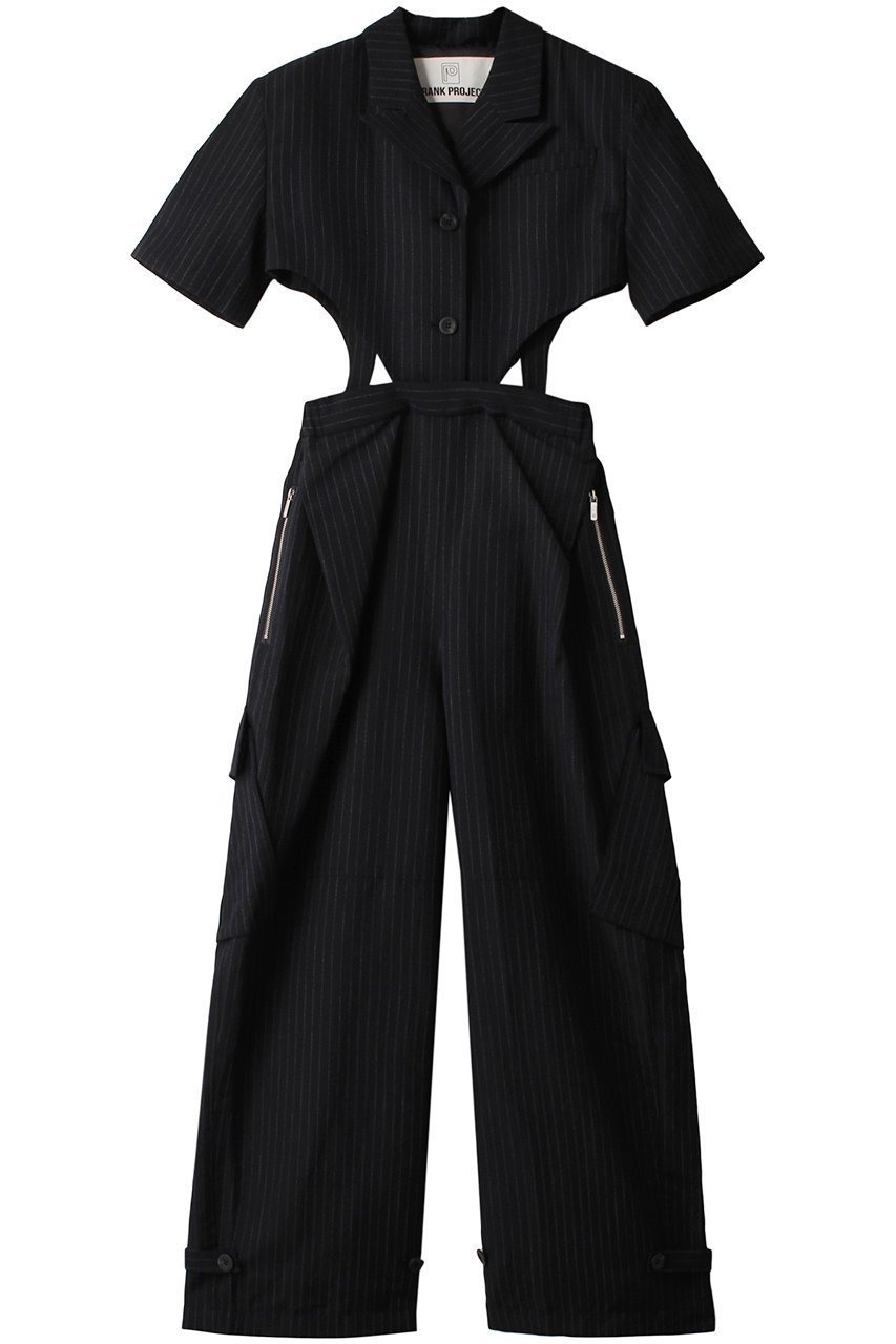 【プランク プロジェクト/PRANK PROJECT】の2WAYカットアウトオールインワン / Two-way Cut-out Jumpsuit インテリア・キッズ・メンズ・レディースファッション・服の通販 founy(ファニー) 　ファッション　Fashion　レディースファッション　WOMEN　パンツ　Pants　おすすめ　Recommend　ジャケット　ストライプ　ストレッチ　セパレート　リネン　夏　Summer　NVY(ネイビー)|ID: prp329100003269124 ipo3291000000024727974