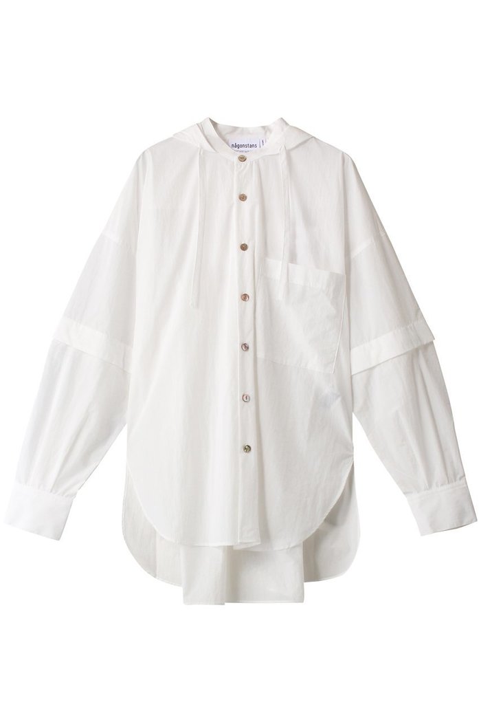 【ナゴンスタンス/nagonstans】のWater Repellent レイヤードフードSH/シャツ インテリア・キッズ・メンズ・レディースファッション・服の通販 founy(ファニー) https://founy.com/ ファッション Fashion レディースファッション Fashion for Women トップス・カットソー Cut & Sew Tops シャツ・ブラウス・オフィスカジュアル Elegant Blouses & Button-Ups スリーブ Sleeve, Long Sleeve / Short Sleeve ロング Long, Long-Length 水着 Swimsuit, Swimwear |ID: prp329100003269165 ipo3291000000036402573