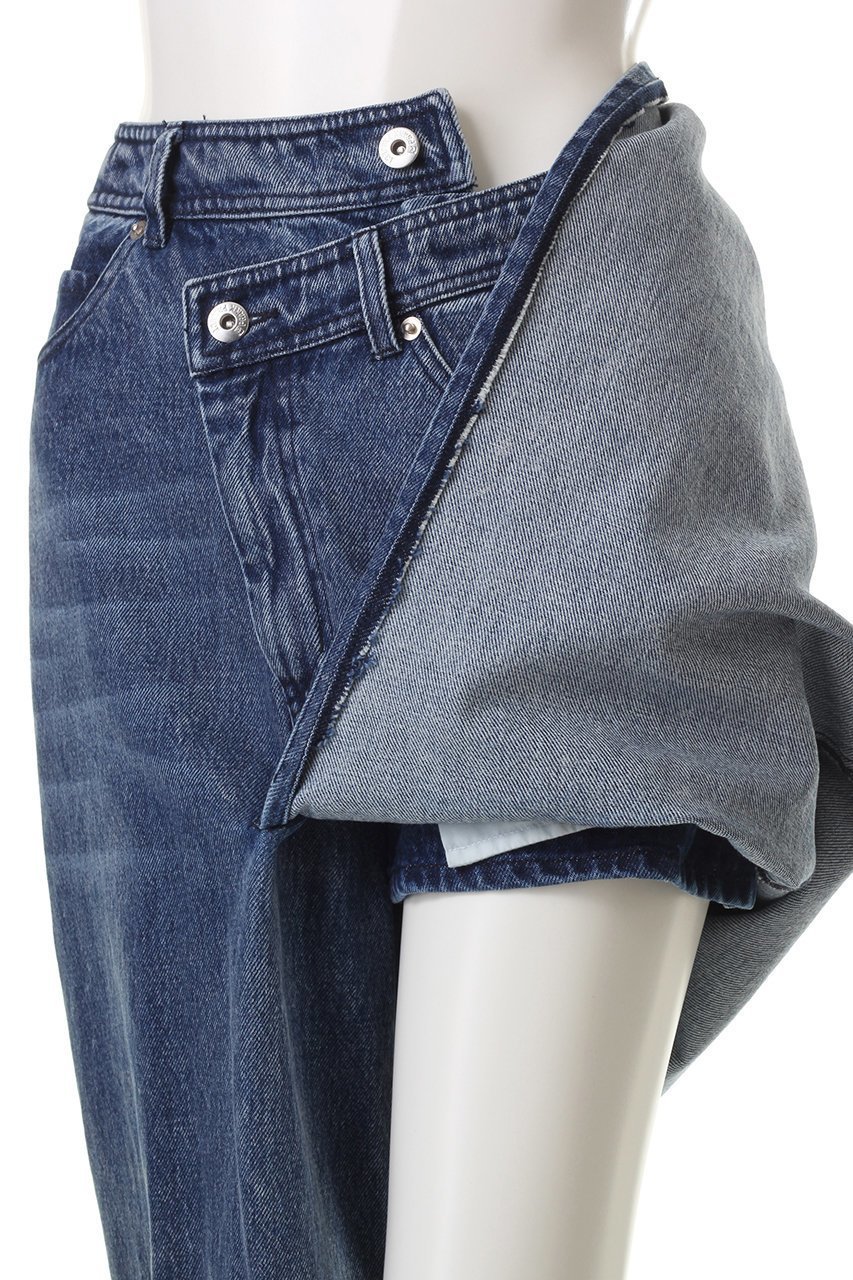 【プランク プロジェクト/PRANK PROJECT】のツイストレイヤードデニム / Twisted Layered Denim 人気、トレンドファッション・服の通販 founy(ファニー) 　ファッション　Fashion　レディースファッション　Fashion for Women　スカート　Skirts　ロングスカート　Long Skirts / Maxi & Midi Skirts　おすすめ　Recommended / Our Picks　ショート　Short, Short Length　スリット　Slit, Slit Detail　センター　Center, Center Line　デニム　Denim, Jeans Material　ドッキング　Docking, Mixed Material　ロング　Long, Long-Length　other-6|ID: prp329100003271512 ipo3291000000035814456