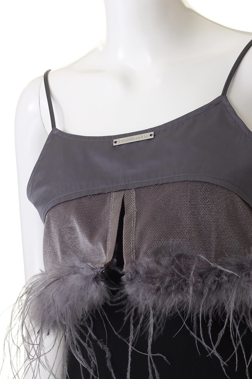 【プランク プロジェクト/PRANK PROJECT】のコンビネーションキャミソールダブルフェザーファー / Combination Camisole Double Feather Fur 人気、トレンドファッション・服の通販 founy(ファニー) ファッション Fashion レディースファッション Fashion for Women トップス・カットソー Cut & Sew Tops キャミソール&ノースリーブ Camisoles & Sleeveless Tops シャツ・ブラウス・オフィスカジュアル Elegant Blouses & Button-Ups ロングTシャツ・Tシャツ Longline T-Shirts & Tees カットソー・ベーシックTシャツ Cut-and-Sewn Tops / Stretch Tees & Basics おすすめ Recommended / Our Picks キャミソール Camisole, Spaghetti Strap Top サテン Satin, Glossy Fabric スリーブ Sleeve, Long Sleeve / Short Sleeve タンク Tank Top, Sleeveless Top ビスチェ Bustier, Corset Top フェザー Feather, Feather Detail メッシュ Mesh, Net Fabric ロング Long, Long-Length other-5|ID: prp329100003271520 ipo3291000000032854571