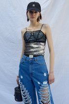【プランク プロジェクト/PRANK PROJECT】のレーススパンコールキャミ / Lace Sequin Camisole SLV(シルバー)|ID: prp329100003271532 ipo3291000000032855520