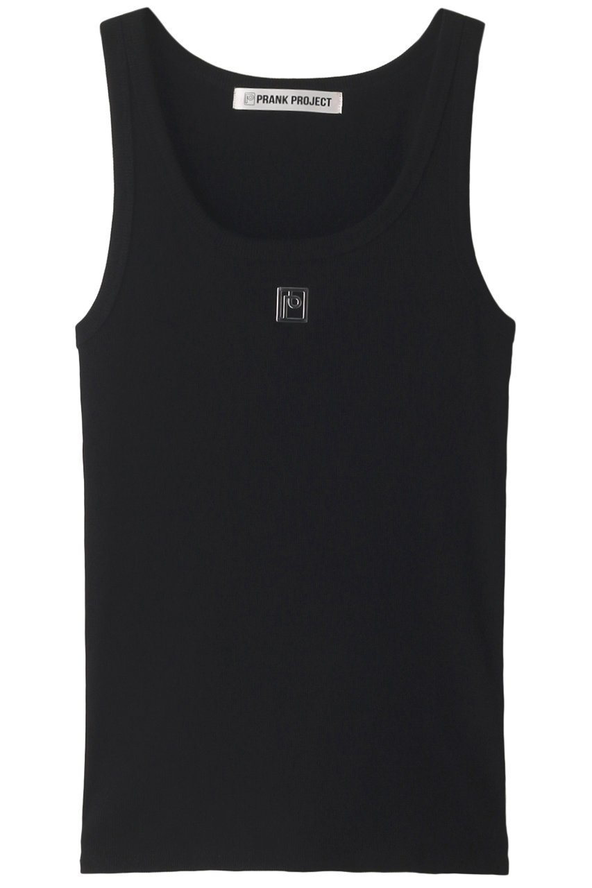 【プランク プロジェクト/PRANK PROJECT】のメタルプレートリブタンク / Metal Plate Rib Tank Top インテリア・キッズ・メンズ・レディースファッション・服の通販 founy(ファニー) 　ファッション　Fashion　レディースファッション　Fashion for Women　トップス・カットソー　Cut & Sew Tops　キャミソール&ノースリーブ　Camisoles & Sleeveless Tops　シャツ・ブラウス・オフィスカジュアル　Elegant Blouses & Button-Ups　ロングTシャツ・Tシャツ　Longline T-Shirts & Tees　カットソー・ベーシックTシャツ　Cut-and-Sewn Tops / Stretch Tees & Basics　キャミソール　Camisole, Spaghetti Strap Top　シンプル　Simple, Minimal　スクエア　Square, Square Shape　タンク　Tank Top, Sleeveless Top　フロント　Front, Front Design　プレート　Plate, Dish　メタル　Metal, Metal Parts　BLK(ブラック)|ID: prp329100003271535 ipo3291000000032855573