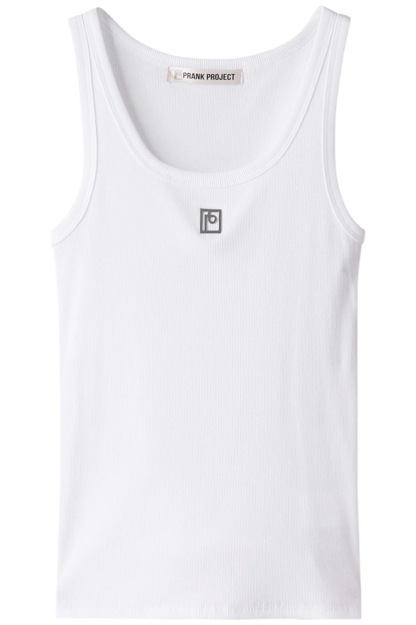 【プランク プロジェクト/PRANK PROJECT】のメタルプレートリブタンク / Metal Plate Rib Tank Top インテリア・キッズ・メンズ・レディースファッション・服の通販 founy(ファニー) 　ファッション　Fashion　レディースファッション　Fashion for Women　トップス・カットソー　Cut & Sew Tops　キャミソール&ノースリーブ　Camisoles & Sleeveless Tops　シャツ・ブラウス・オフィスカジュアル　Elegant Blouses & Button-Ups　ロングTシャツ・Tシャツ　Longline T-Shirts & Tees　カットソー・ベーシックTシャツ　Cut-and-Sewn Tops / Stretch Tees & Basics　キャミソール　Camisole, Spaghetti Strap Top　シンプル　Simple, Minimal　スクエア　Square, Square Shape　タンク　Tank Top, Sleeveless Top　フロント　Front, Front Design　プレート　Plate, Dish　メタル　Metal, Metal Parts　WHT(ホワイト)|ID: prp329100003271535 ipo3291000000032855577
