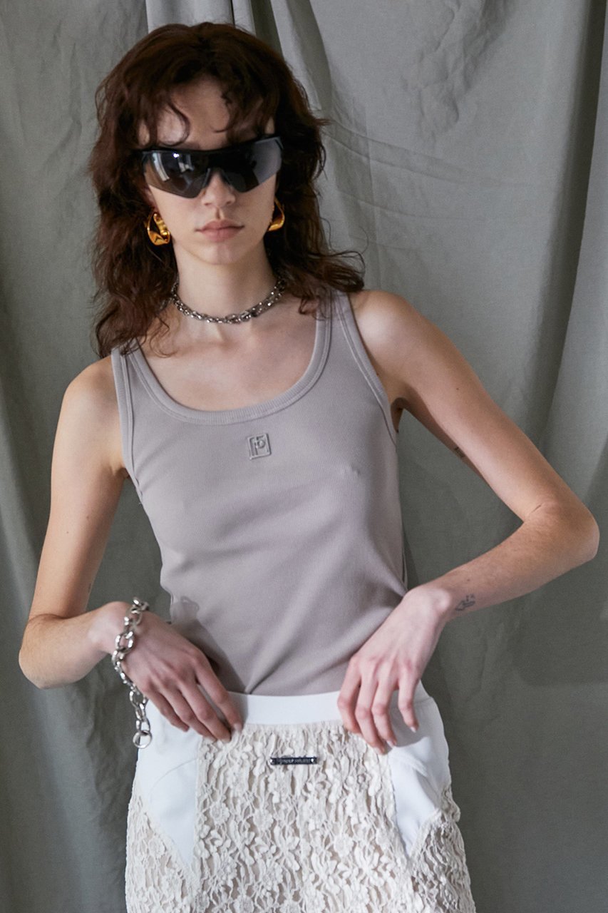 【プランク プロジェクト/PRANK PROJECT】のメタルプレートリブタンク / Metal Plate Rib Tank Top 人気、トレンドファッション・服の通販 founy(ファニー) 　ファッション　Fashion　レディースファッション　Fashion for Women　トップス・カットソー　Cut & Sew Tops　キャミソール&ノースリーブ　Camisoles & Sleeveless Tops　シャツ・ブラウス・オフィスカジュアル　Elegant Blouses & Button-Ups　ロングTシャツ・Tシャツ　Longline T-Shirts & Tees　カットソー・ベーシックTシャツ　Cut-and-Sewn Tops / Stretch Tees & Basics　キャミソール　Camisole, Spaghetti Strap Top　シンプル　Simple, Minimal　スクエア　Square, Square Shape　タンク　Tank Top, Sleeveless Top　フロント　Front, Front Design　プレート　Plate, Dish　メタル　Metal, Metal Parts　other-6|ID: prp329100003271535 ipo3291000000032855604