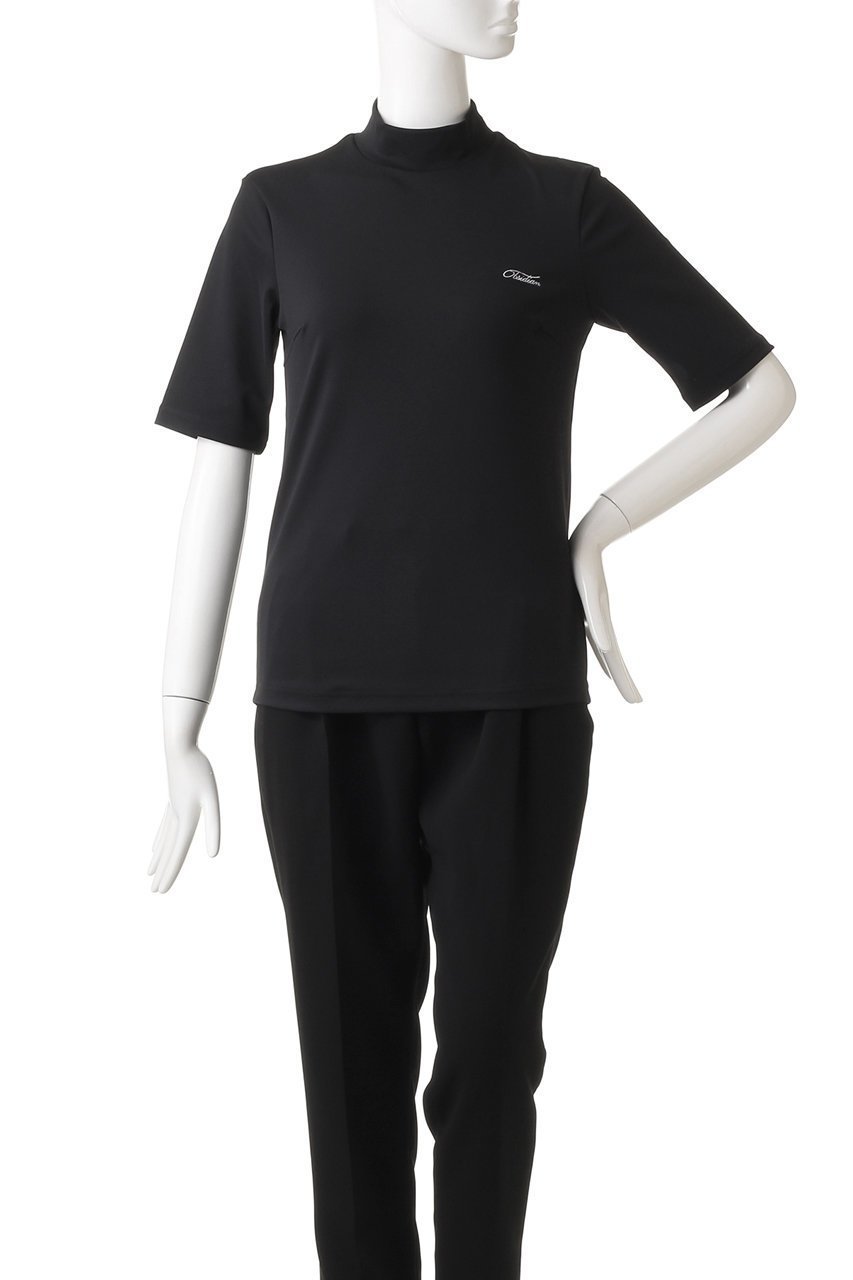 【オブシディアン/OBSIDIAN】のCURSIVE EMBROIDERY HIGHNECK SHORTSLEEVE 人気、トレンドファッション・服の通販 founy(ファニー) 　ファッション　Fashion　レディースファッション　WOMEN　トップス・カットソー　Tops/Tshirt　スポーツウェア　Sportswear　スポーツ トップス　Sports Tops　インナー　Inner　ゴルフ　Golf　シンプル　Simple　スポーツ　Sports　ハイネック　High Neck　ベーシック　Basic　半袖　Short Sleeve　other-2|ID: prp329100003271537 ipo3291000000031411448