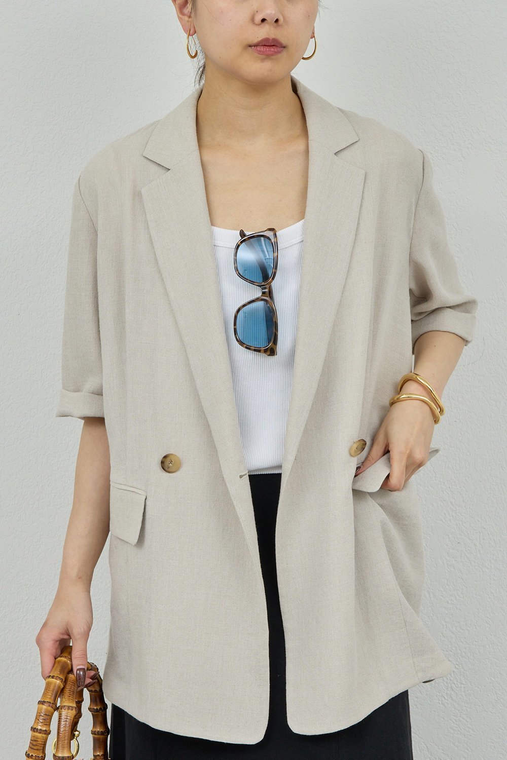 【ガリャルダガランテ/GALLARDAGALANTE】のハーフスリーブジャケット インテリア・キッズ・メンズ・レディースファッション・服の通販 founy(ファニー) 　ファッション　Fashion　レディースファッション　Fashion for Women　アウター　Coat / Outerwear Collection　レディースジャケット・軽アウター　Jackets　2026年　2026　オケージョン　Occasion Wear　ジャケット　Jacket, Outerwear　スタイリッシュ　Stylish, Fashionable　エレガント 上品　Elegant　夏　Summer　春　Spring　S/S・春夏　SS, Spring/Summer, Warm Season　ベージュ|ID: prp329100003273513 ipo3291000000036058050