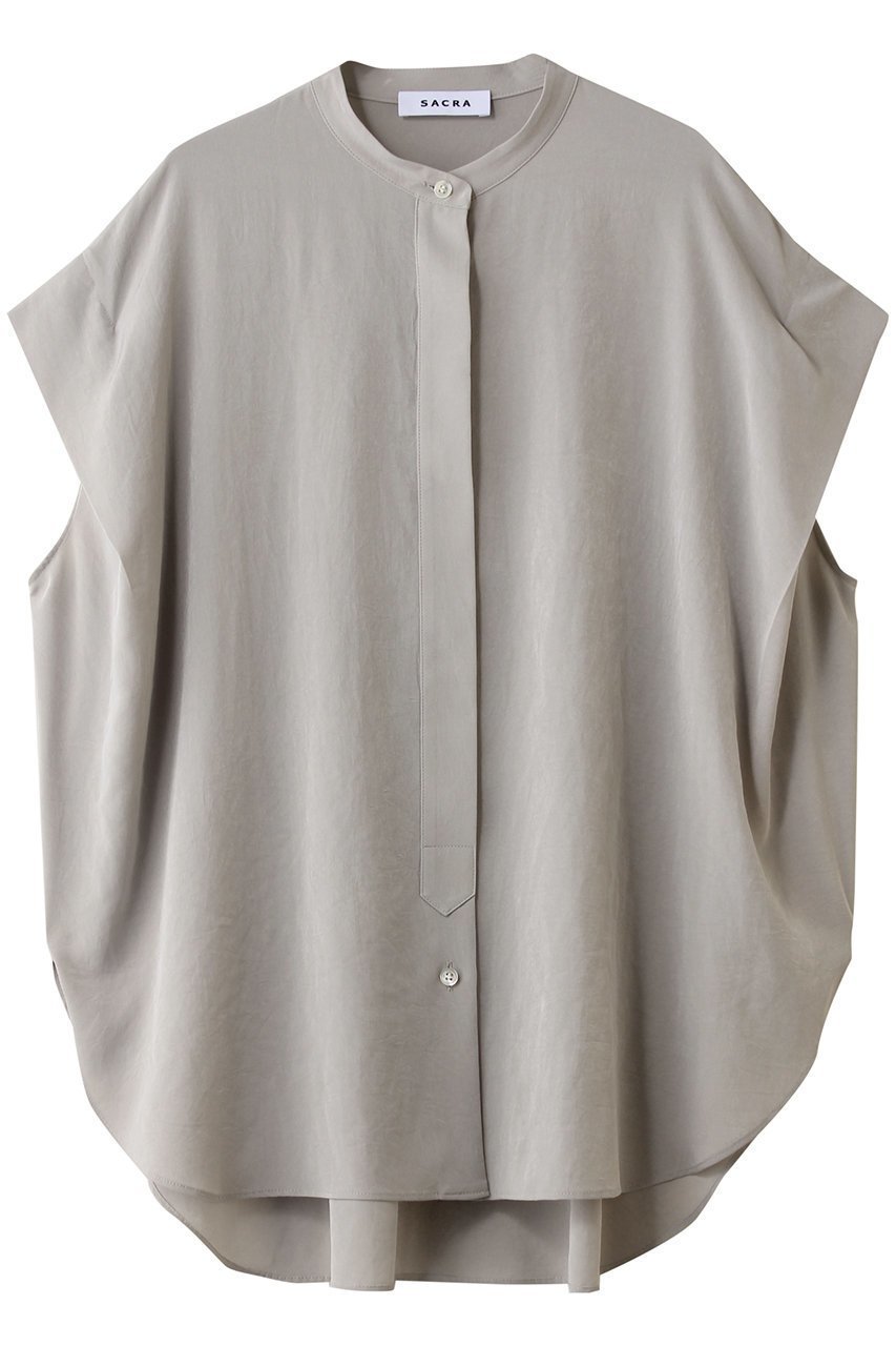 【サクラ/SACRA】のトリアセマイクロクレープブラウス 人気、トレンドファッション・服の通販 founy(ファニー) 　ファッション　Fashion　レディースファッション　Fashion for Women　トップス・カットソー　Cut & Sew Tops　シャツ・ブラウス・オフィスカジュアル　Elegant Blouses & Button-Ups　おすすめ　Recommended / Our Picks　ショート　Short, Short Length　シルク　Silk, 100% Silk　スリーブ　Sleeve, Long Sleeve / Short Sleeve　フロント　Front, Front Design　エレガント 上品　Elegant　 other-1|ID: prp329100003273525 ipo3291000000036839688