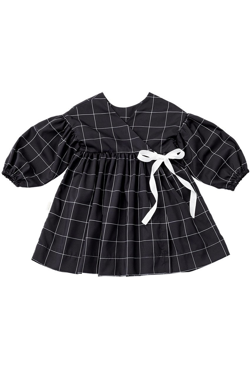 【マールマール/MARLMARL / KIDS】の【BABY】お食事エプロン eureka graph black 80-90cm 人気、トレンドファッション・服の通販 founy(ファニー) 　ファッション　Fashion　キッズファッション　Fashion for Kids　シンプル　Simple, Minimal　タフタ　Taffeta, Structured Fabric　ドレス　Dress, One-Piece　リボン　Ribbon, Bow　ワンポイント　One Point, Statement Accent　再入荷　Restock / Back in Stock　軽量　Lightweight, Ultra Light　other-2|ID: prp329100003273535 ipo3291000000034584073