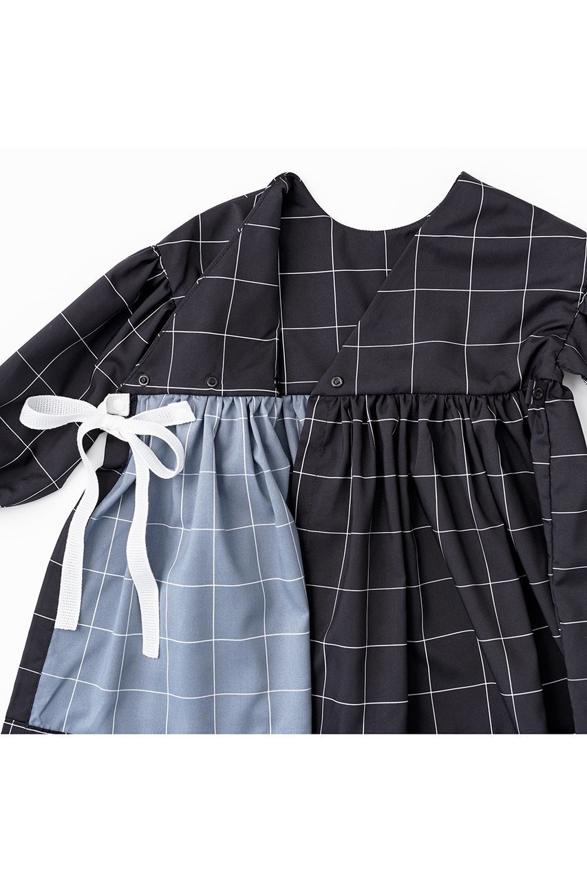 【マールマール/MARLMARL / KIDS】の【BABY】お食事エプロン eureka graph black 80-90cm 人気、トレンドファッション・服の通販 founy(ファニー) 　ファッション　Fashion　キッズファッション　Fashion for Kids　シンプル　Simple, Minimal　タフタ　Taffeta, Structured Fabric　ドレス　Dress, One-Piece　リボン　Ribbon, Bow　ワンポイント　One Point, Statement Accent　再入荷　Restock / Back in Stock　軽量　Lightweight, Ultra Light　other-3|ID: prp329100003273535 ipo3291000000034584074