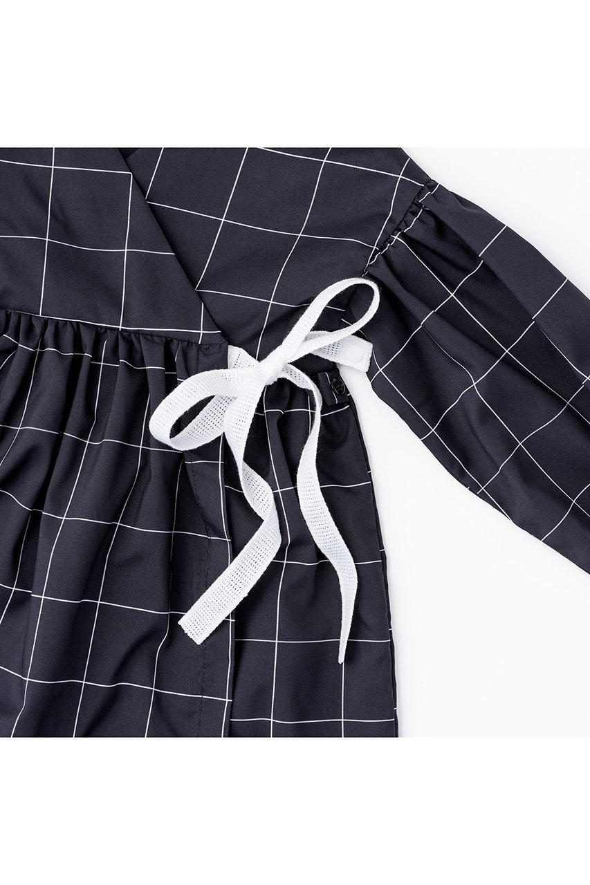 【マールマール/MARLMARL / KIDS】の【BABY】お食事エプロン eureka graph black 80-90cm 人気、トレンドファッション・服の通販 founy(ファニー) 　ファッション　Fashion　キッズファッション　Fashion for Kids　シンプル　Simple, Minimal　タフタ　Taffeta, Structured Fabric　ドレス　Dress, One-Piece　リボン　Ribbon, Bow　ワンポイント　One Point, Statement Accent　再入荷　Restock / Back in Stock　軽量　Lightweight, Ultra Light　other-4|ID: prp329100003273535 ipo3291000000034584075