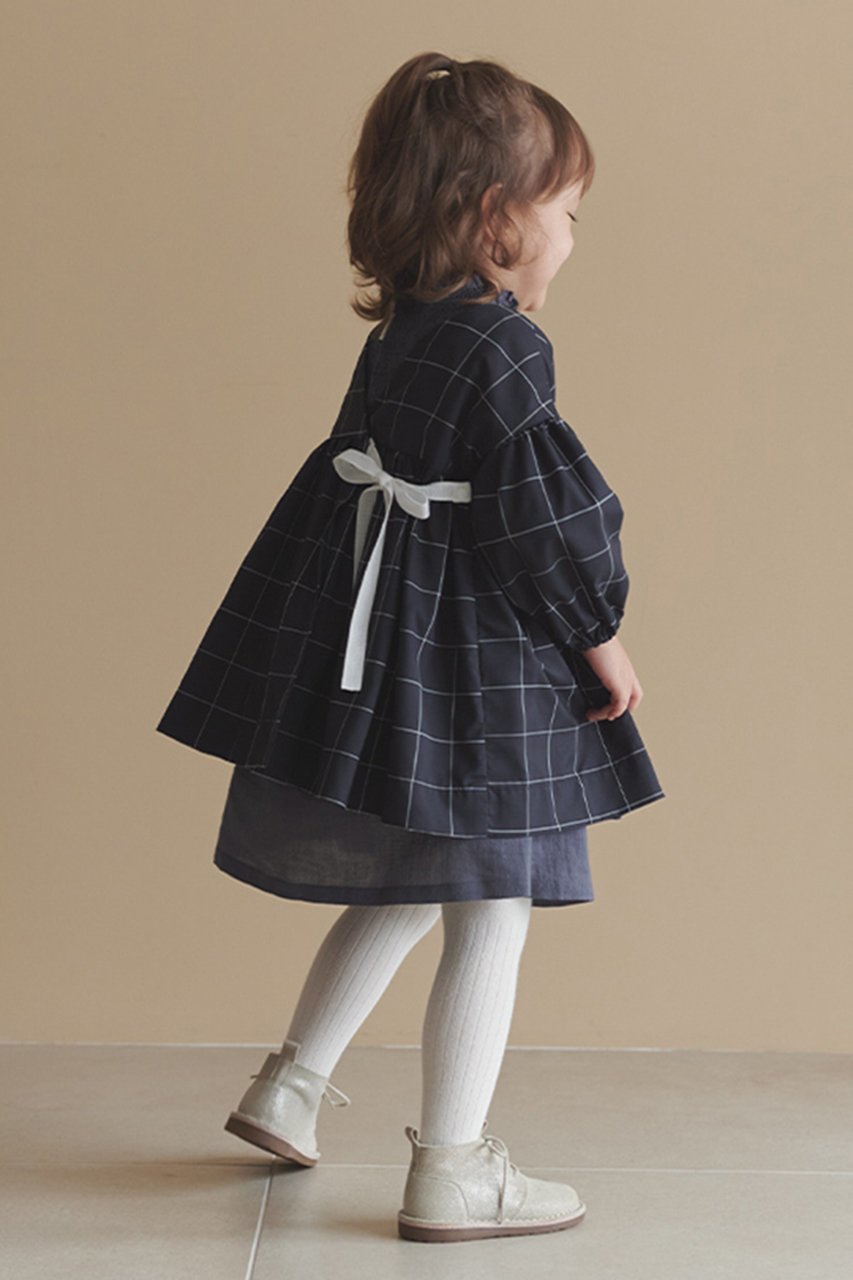 【マールマール/MARLMARL / KIDS】の【BABY】お食事エプロン eureka graph black 80-90cm 人気、トレンドファッション・服の通販 founy(ファニー) 　ファッション　Fashion　キッズファッション　Fashion for Kids　シンプル　Simple, Minimal　タフタ　Taffeta, Structured Fabric　ドレス　Dress, One-Piece　リボン　Ribbon, Bow　ワンポイント　One Point, Statement Accent　再入荷　Restock / Back in Stock　軽量　Lightweight, Ultra Light　other-8|ID: prp329100003273535 ipo3291000000034584079