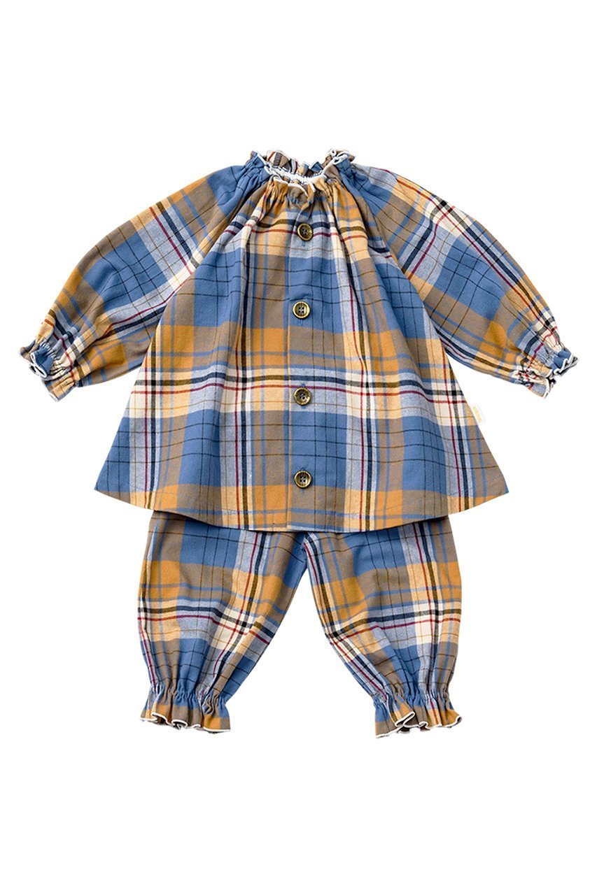 【マールマール/MARLMARL / KIDS】の【KIDS】ナイトウェア lull apricot/110-120 110-120cm インテリア・キッズ・メンズ・レディースファッション・服の通販 founy(ファニー) 　ファッション　Fashion　キッズファッション　Fashion for Kids　トップス・カットソー　Cut & Sew Tops　セパレート　Separate, Two-Piece　チェック　Check, Plaid, Tartan　ベビー　Baby, Babywear　再入荷　Restock / Back in Stock　madras check90-100|ID: prp329100003273538 ipo3291000000034584091