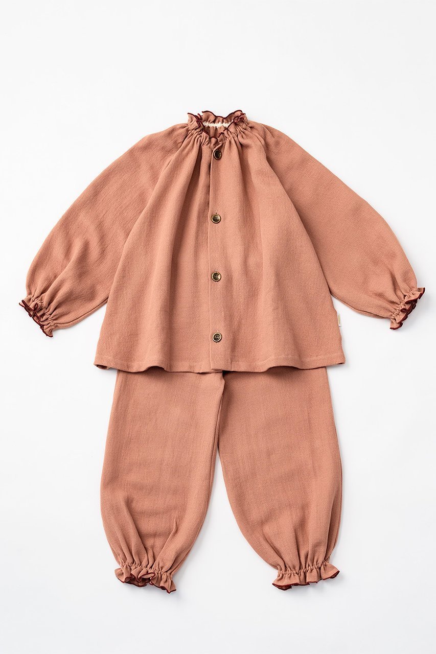 【マールマール/MARLMARL / KIDS】の【KIDS】ナイトウェア lull apricot/110-120 110-120cm インテリア・キッズ・メンズ・レディースファッション・服の通販 founy(ファニー) 　ファッション　Fashion　キッズファッション　Fashion for Kids　トップス・カットソー　Cut & Sew Tops　セパレート　Separate, Two-Piece　チェック　Check, Plaid, Tartan　ベビー　Baby, Babywear　再入荷　Restock / Back in Stock　apricot/110-120|ID: prp329100003273538 ipo3291000000034584095