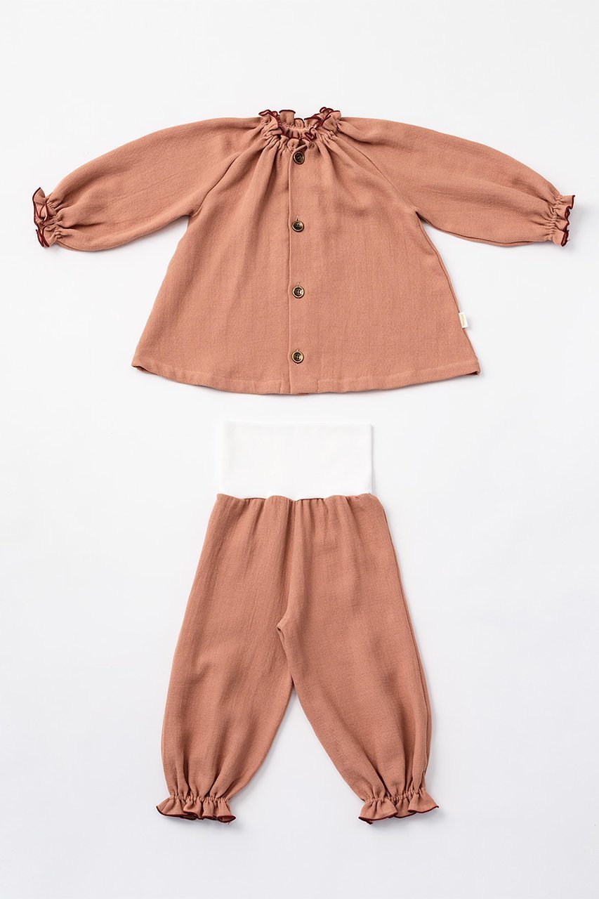 【マールマール/MARLMARL / KIDS】の【KIDS】ナイトウェア lull apricot/110-120 110-120cm 人気、トレンドファッション・服の通販 founy(ファニー) 　ファッション　Fashion　キッズファッション　Fashion for Kids　トップス・カットソー　Cut & Sew Tops　セパレート　Separate, Two-Piece　チェック　Check, Plaid, Tartan　ベビー　Baby, Babywear　再入荷　Restock / Back in Stock　other-3|ID: prp329100003273538 ipo3291000000034584097