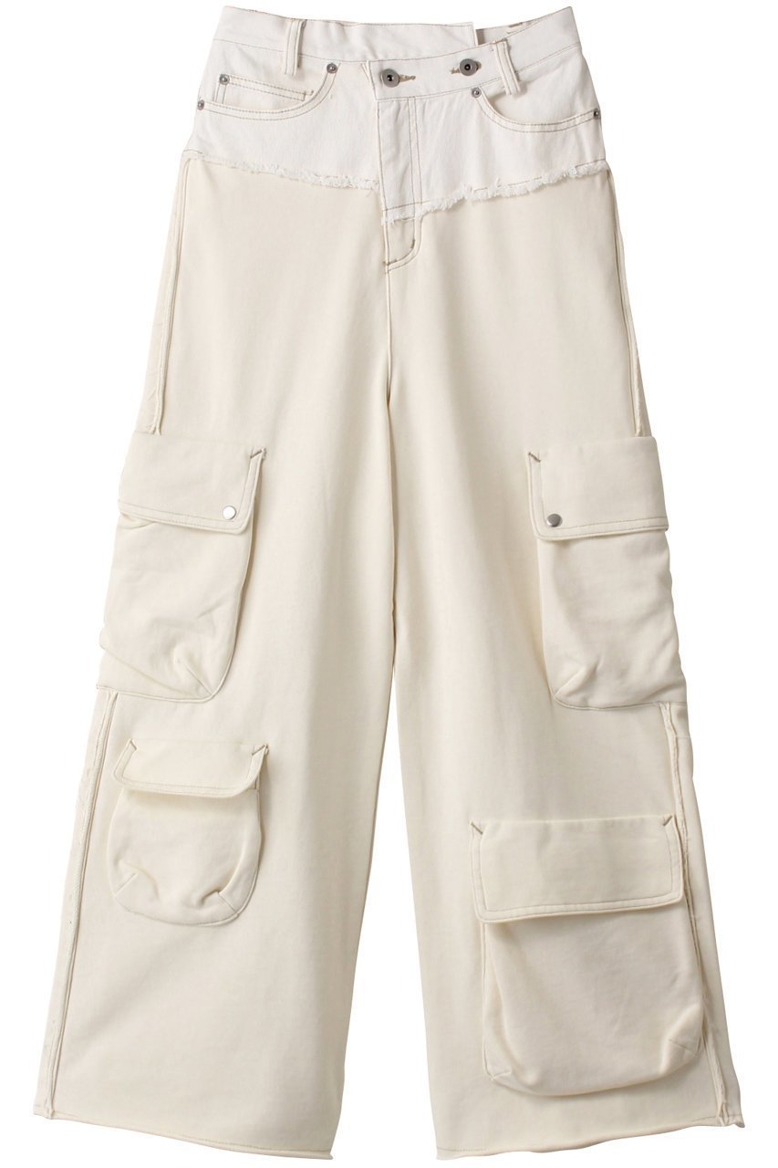 【メゾンスペシャル/MAISON SPECIAL】のカットオフデニムレイヤードスウェットパンツ インテリア・キッズ・メンズ・レディースファッション・服の通販 founy(ファニー) 　ファッション　Fashion　レディースファッション　Fashion for Women　パンツ　Pants & Trousers　おすすめ　Recommended / Our Picks　カットソー　Cut and Sewn Top　コンビ　Combo, Combination Style　シンプル　Simple, Minimal　スウェット / スエット　Sweatshirt, Sweatwear　デニム　Denim, Jeans Material　トレンド　Trend, Trending Now　WHT(ホワイト)|ID: prp329100003275710 ipo3291000000032830436