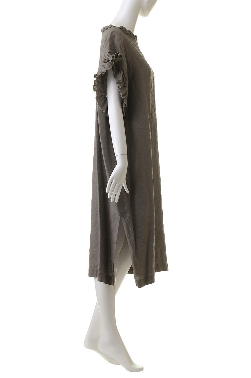 【ハウス オブ ロータス/HOUSE OF LOTUS】のリネンフリルワンピース 人気、トレンドファッション・服の通販 founy(ファニー) 　ファッション　Fashion　レディースファッション　Fashion for Women　ワンピース　Dresses　チュニック　Tunic Tops & Dresses　おすすめ　Recommended / Our Picks　スリット　Slit, Slit Detail　チュニック　Tunic, Long Top　フリル　Frill, Ruffle　フリンジ　Fringe, Tassel　今季　This Season, Current Season　other-3|ID: prp329100003282037 ipo3291000000032917550
