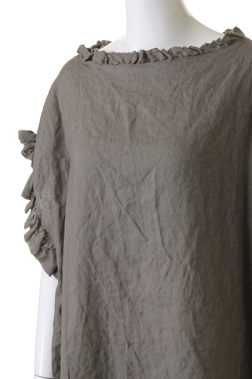 【ハウス オブ ロータス/HOUSE OF LOTUS】のリネンフリルワンピース 人気、トレンドファッション・服の通販 founy(ファニー) 　ファッション　Fashion　レディースファッション　Fashion for Women　ワンピース　Dresses　チュニック　Tunic Tops & Dresses　おすすめ　Recommended / Our Picks　スリット　Slit, Slit Detail　チュニック　Tunic, Long Top　フリル　Frill, Ruffle　フリンジ　Fringe, Tassel　今季　This Season, Current Season　other-5|ID: prp329100003282037 ipo3291000000032917573