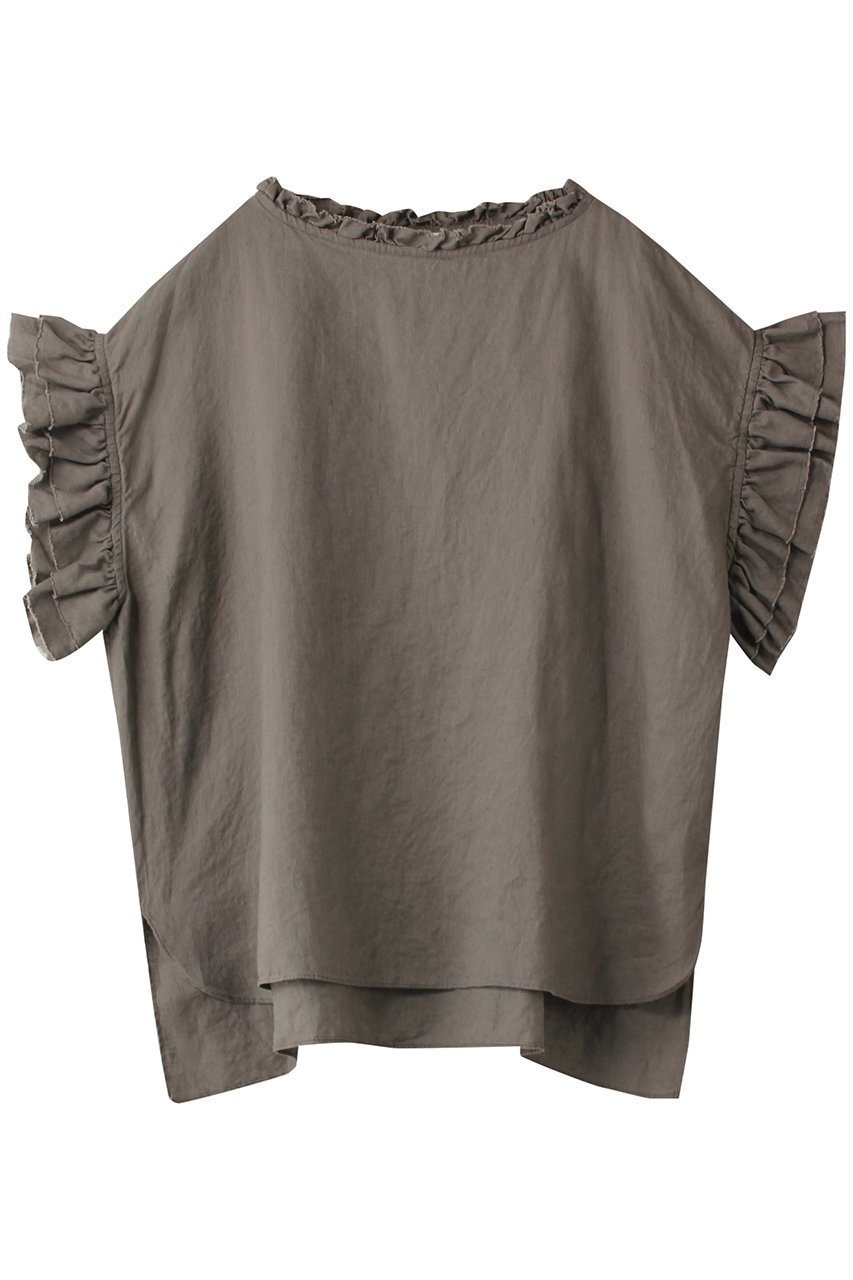 【ハウス オブ ロータス/HOUSE OF LOTUS】のリネンフリルブラウス インテリア・キッズ・メンズ・レディースファッション・服の通販 founy(ファニー) 　ファッション　Fashion　レディースファッション　Fashion for Women　トップス・カットソー　Cut & Sew Tops　シャツ・ブラウス・オフィスカジュアル　Elegant Blouses & Button-Ups　サマー　Summer, Summer Style　ショート　Short, Short Length　スリーブ　Sleeve, Long Sleeve / Short Sleeve　フリル　Frill, Ruffle　フレンチ　French, French Style　リネン　Linen, Linen Fabric　リラックス　Relax, Relaxed Fit　モカ|ID: prp329100003282038 ipo3291000000032913904