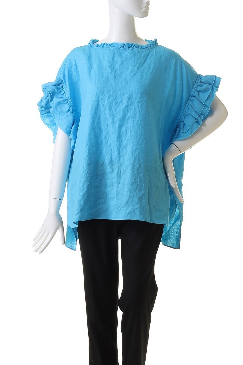 【ハウス オブ ロータス/HOUSE OF LOTUS】のリネンフリルブラウス 人気、トレンドファッション・服の通販 founy(ファニー) 　ファッション　Fashion　レディースファッション　Fashion for Women　トップス・カットソー　Cut & Sew Tops　シャツ・ブラウス・オフィスカジュアル　Elegant Blouses & Button-Ups　サマー　Summer, Summer Style　ショート　Short, Short Length　スリーブ　Sleeve, Long Sleeve / Short Sleeve　フリル　Frill, Ruffle　フレンチ　French, French Style　リネン　Linen, Linen Fabric　リラックス　Relax, Relaxed Fit　other-2|ID: prp329100003282038 ipo3291000000032913913