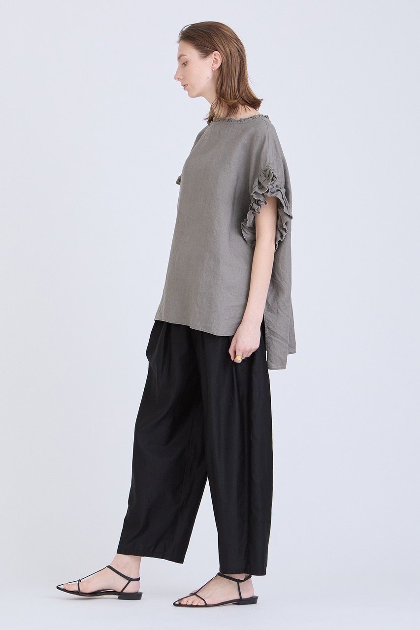 【ハウス オブ ロータス/HOUSE OF LOTUS】のリネンフリルブラウス 人気、トレンドファッション・服の通販 founy(ファニー) 　ファッション　Fashion　レディースファッション　Fashion for Women　トップス・カットソー　Cut & Sew Tops　シャツ・ブラウス・オフィスカジュアル　Elegant Blouses & Button-Ups　サマー　Summer, Summer Style　ショート　Short, Short Length　スリーブ　Sleeve, Long Sleeve / Short Sleeve　フリル　Frill, Ruffle　フレンチ　French, French Style　リネン　Linen, Linen Fabric　リラックス　Relax, Relaxed Fit　other-7|ID: prp329100003282038 ipo3291000000032913963