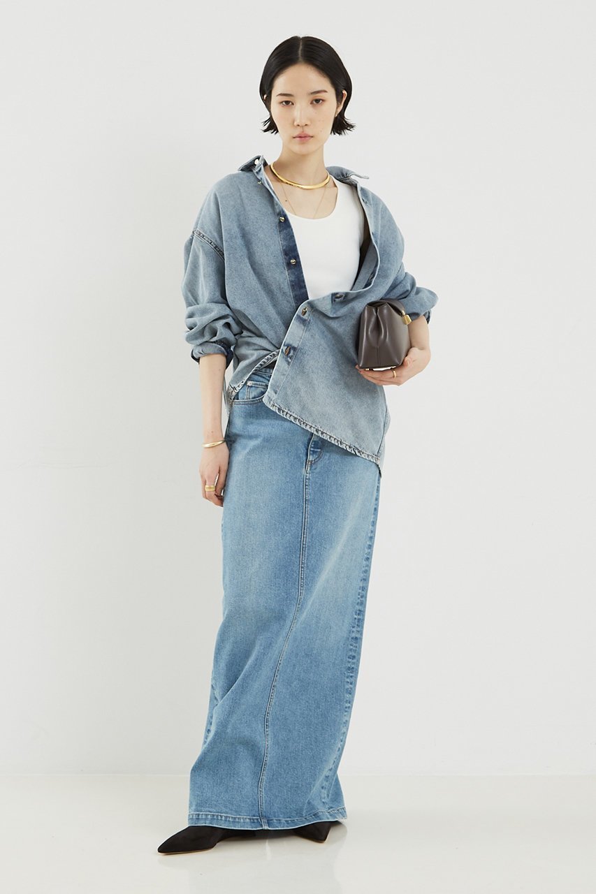 【ザ ストア バイ シー/THE STORE by C】のデニムスカート 人気、トレンドファッション・服の通販 founy(ファニー) 　ファッション　Fashion　レディースファッション　WOMEN　スカート　Skirt　デニムスカート　Denim Skirts　ロングスカート　Long Skirt　クロップド　Cropped　ストレート　Straight　スリット　Slit　デニム　Denim　マキシ　Maxi　ロング　Long　other-3|ID: prp329100003282045 ipo3291000000031268784