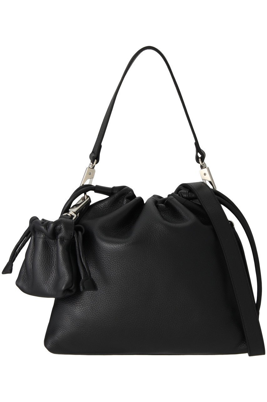 【メゾンスペシャル/MAISON SPECIAL】の【UNISEX】巾着チャーム付きレザー巾着2WAYショルダーバッグ インテリア・キッズ・メンズ・レディースファッション・服の通販 founy(ファニー) 　ファッション　Fashion　レディースファッション　Fashion for Women　バッグ　Bags　ユニセックス　Unisex, Genderless　なめらか　Smooth, Silky Texture　チャーム　Charm, Pendant　巾着　Drawstring Bag, Kinchaku　BLK(ブラック)|ID: prp329100003283667 ipo3291000000034605232