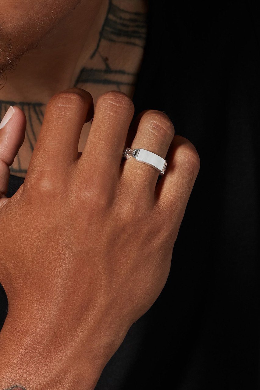 【ホーセンブース/HOORSENBUHS】の【UNISEX】DAME TRI-LINK MONOGRAM リング 人気、トレンドファッション・服の通販 founy(ファニー) 　ファッション　Fashion　レディースファッション　Fashion for Women　ユニセックス　Unisex, Genderless　シルバー　Silver, Metallic Silver　プレート　Plate, Dish　モチーフ　Motif, Design Theme　other-2|ID: prp329100003285670 ipo3291000000035757711