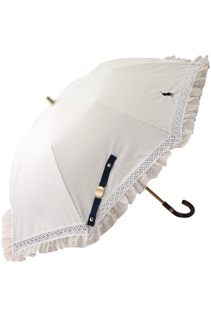 【ポロラルフローレン/POLO RALPH LAUREN】の晴雨兼用ストライプフリル楽折傘 インテリア・キッズ・メンズ・レディースファッション・服の通販 founy(ファニー) https://founy.com/ ファッション Fashion レディースファッション Fashion for Women レイングッズ・傘・晴雨兼用傘 Umbrellas & Rain Gear ストライプ Stripe, Striped Pattern ハンカチ Handkerchief, Hanky フリル Frill, Ruffle レース Lace, Lace Fabric 傘 Umbrella, Parasol 夏 Summer 春 Spring S/S・春夏 SS, Spring/Summer, Warm Season 時計 Watch, Wristwatch |ID: prp329100003291351 ipo3291000000032864763