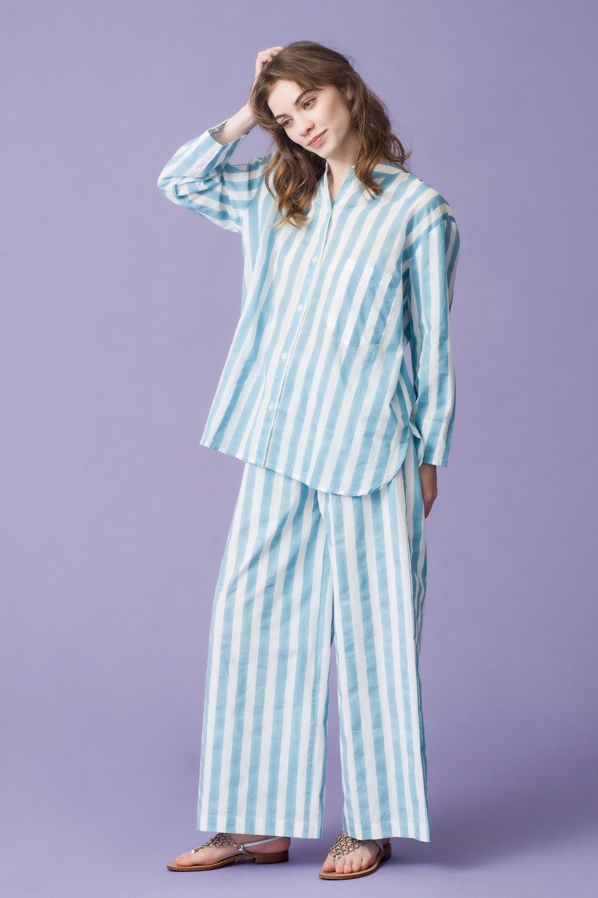 【エスゼット ブロックプリント/SZ Blockprints】のDRAWSTRING PANTS THICK STRIPE ドロストワイドパンツ 人気、トレンドファッション・服の通販 founy(ファニー) 　ファッション　Fashion　レディースファッション　Fashion for Women　パンツ　Pants & Trousers　ストライプ　Stripe, Striped Pattern　フェミニン　Feminine, Girly　リラックス　Relax, Relaxed Fit　ワイド　Wide, Wide Fit　再入荷　Restock / Back in Stock　夏　Summer　other-6|ID: prp329100003292742 ipo3291000000032900229