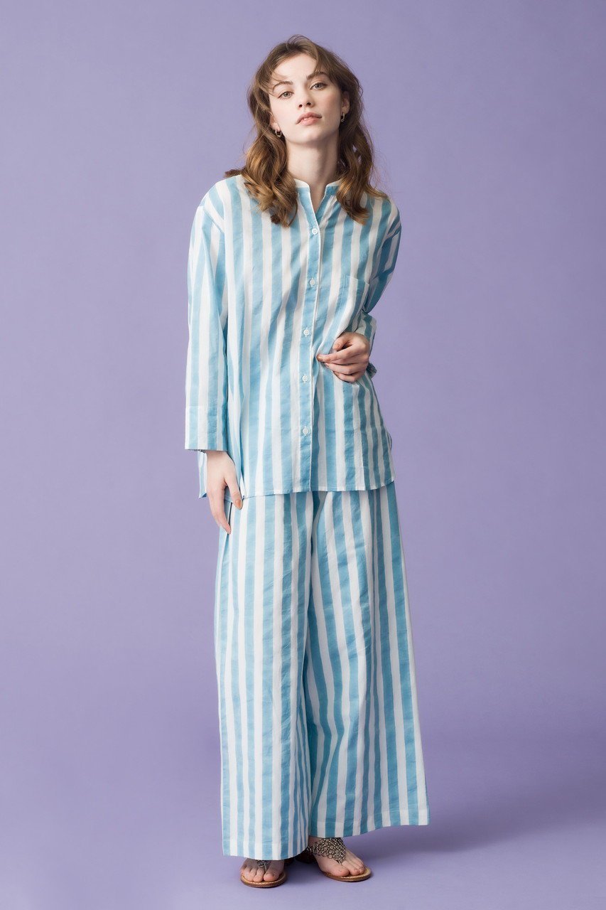 【エスゼット ブロックプリント/SZ Blockprints】のDRAWSTRING PANTS THICK STRIPE ドロストワイドパンツ 人気、トレンドファッション・服の通販 founy(ファニー) 　ファッション　Fashion　レディースファッション　Fashion for Women　パンツ　Pants & Trousers　ストライプ　Stripe, Striped Pattern　フェミニン　Feminine, Girly　リラックス　Relax, Relaxed Fit　ワイド　Wide, Wide Fit　再入荷　Restock / Back in Stock　夏　Summer　other-8|ID: prp329100003292742 ipo3291000000032900235