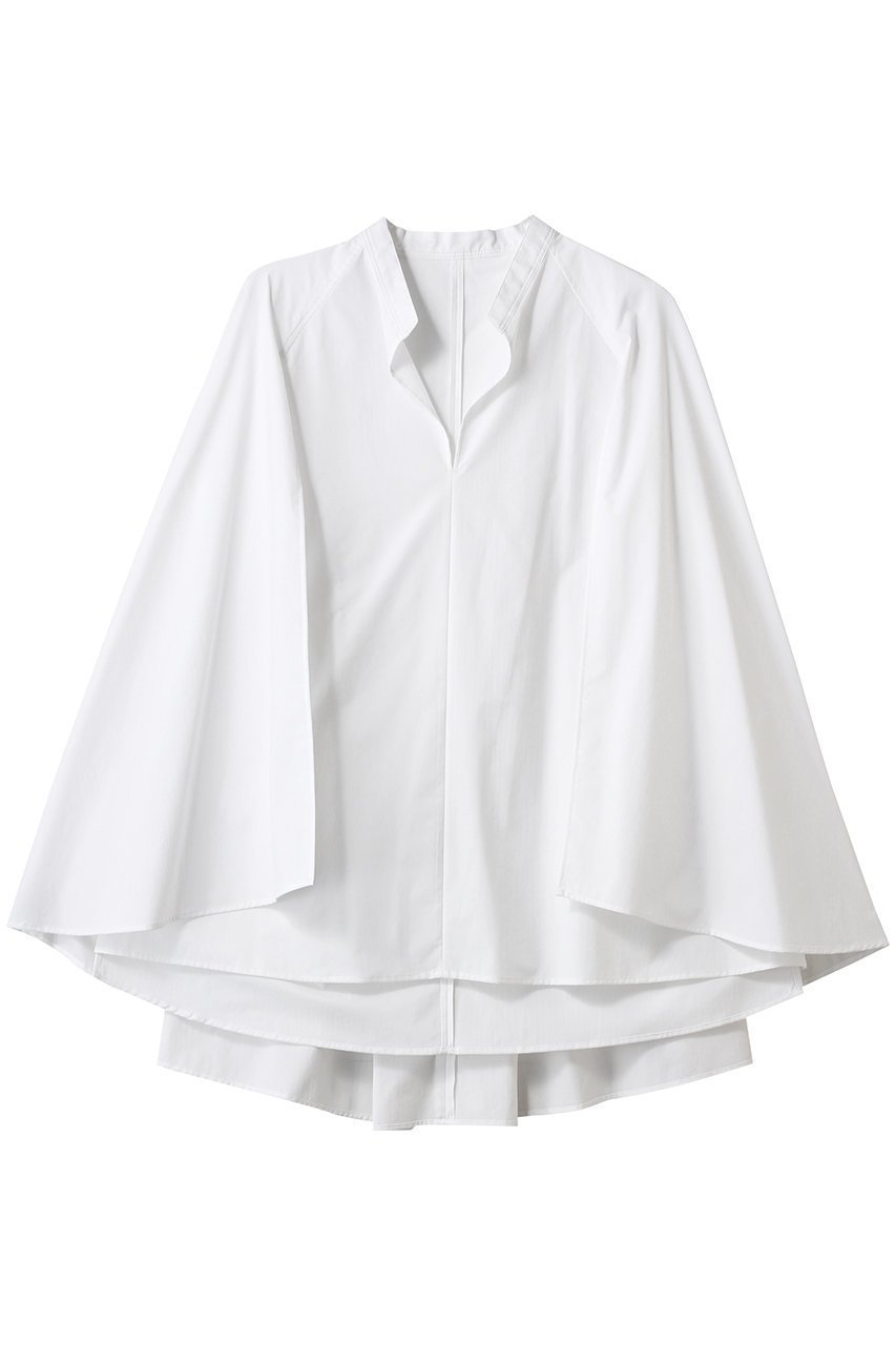 【ル フィル/LE PHIL】のSOLOTEXブロードケープブラウス インテリア・キッズ・メンズ・レディースファッション・服の通販 founy(ファニー) ファッション Fashion レディースファッション Fashion for Women トップス・カットソー Cut & Sew Tops シャツ・ブラウス・オフィスカジュアル Elegant Blouses & Button-Ups シンプル Simple, Minimal スリット Slit, Slit Detail スリーブ Sleeve, Long Sleeve / Short Sleeve ドレープ Drape, Draping Fabric フレア Flare, Flared ブロード Broadcloth, Fine Cotton ロング Long, Long-Length エレガント 上品 Elegant ホワイト|ID: prp329100003316101 ipo3291000000032850066